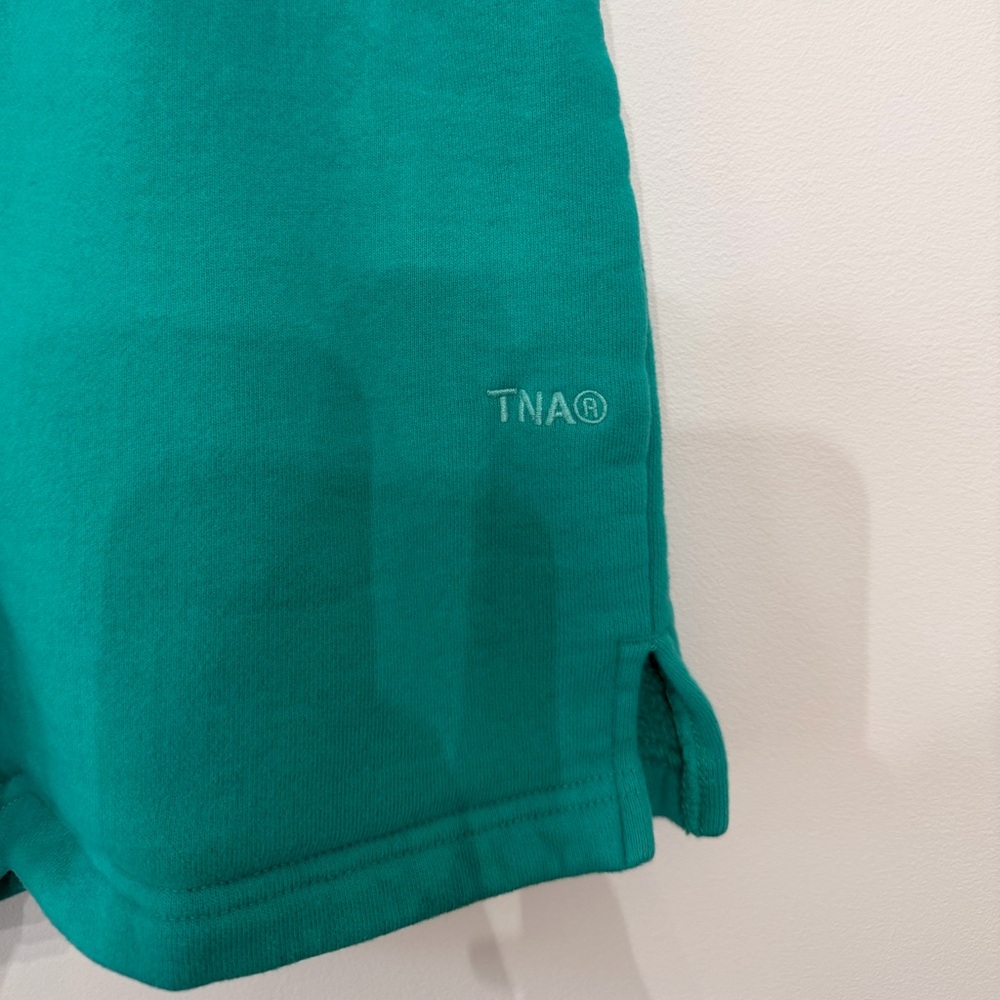 Aritzia TNA Cozy Fleece Perfect Sweatshorts Lounge Shorts Teal Women’s XS - Picture 3 of 8